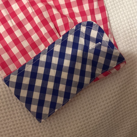 Pink and white plaid long sleeve button down shirt - Picture 5 of 7